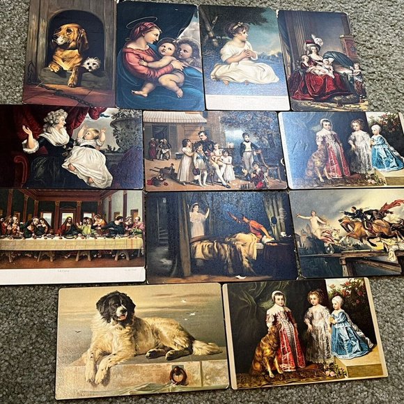 12 Old Stengel & Co Art-Paintings-Portraits Vintage Postcard Lot Napoleon, Dogs+ - Picture 1 of 2